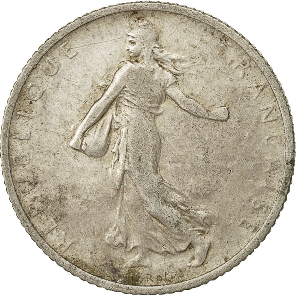 Moneta, Francia, Semeuse, Franc, 1911, Paris, MB+, Argento, KM:844.1