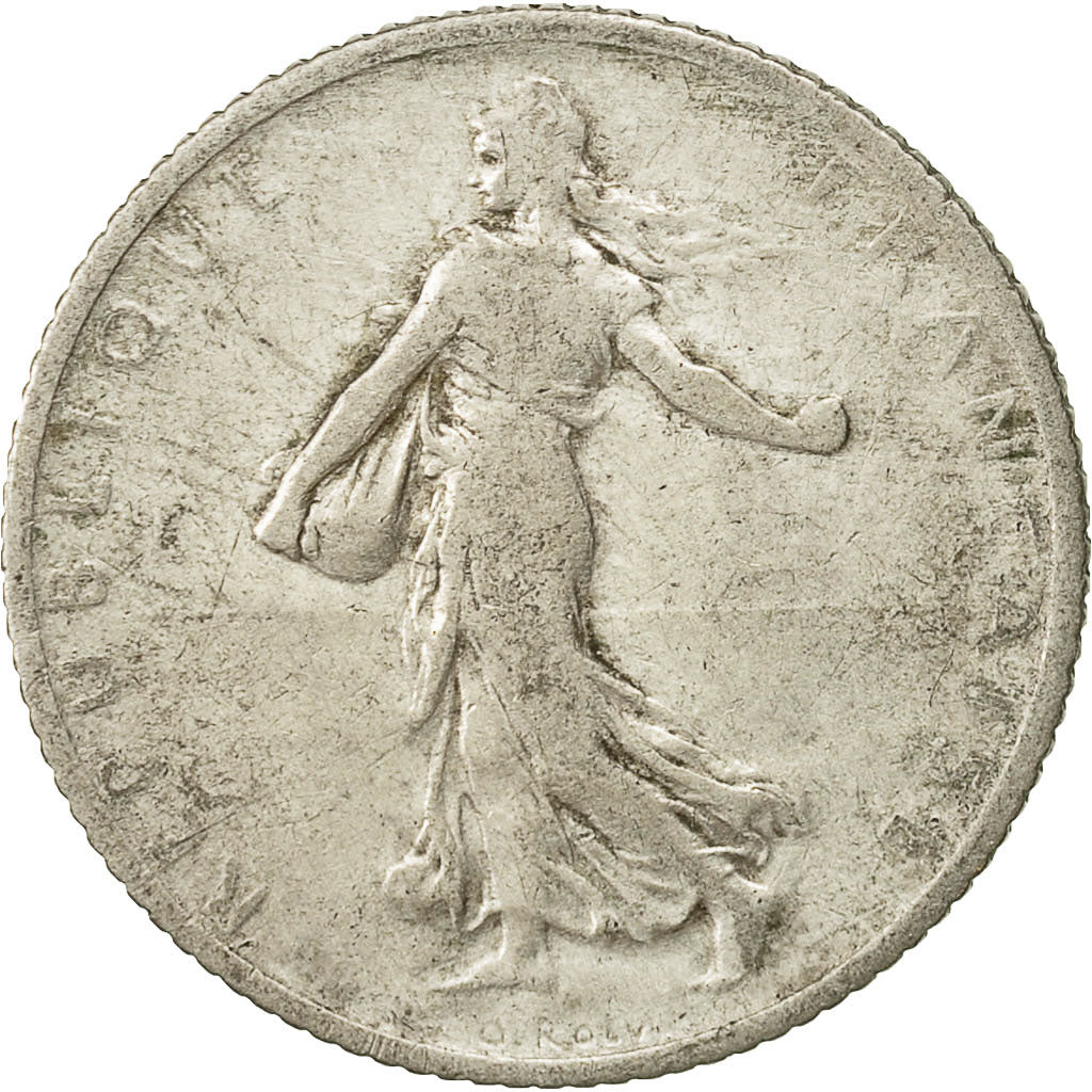 Coin, France, Semeuse, Franc, 1911, Paris, EF(40-45), Silver, KM:844.1