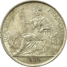 Coin, FRENCH INDO-CHINA, 20 Cents, 1885, Paris, AU(55-58), Silver, KM:3