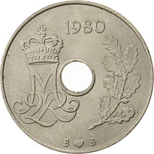 Coin, Denmark, Margrethe II, 25 Öre, 1980, Copenhagen, AU(50-53)