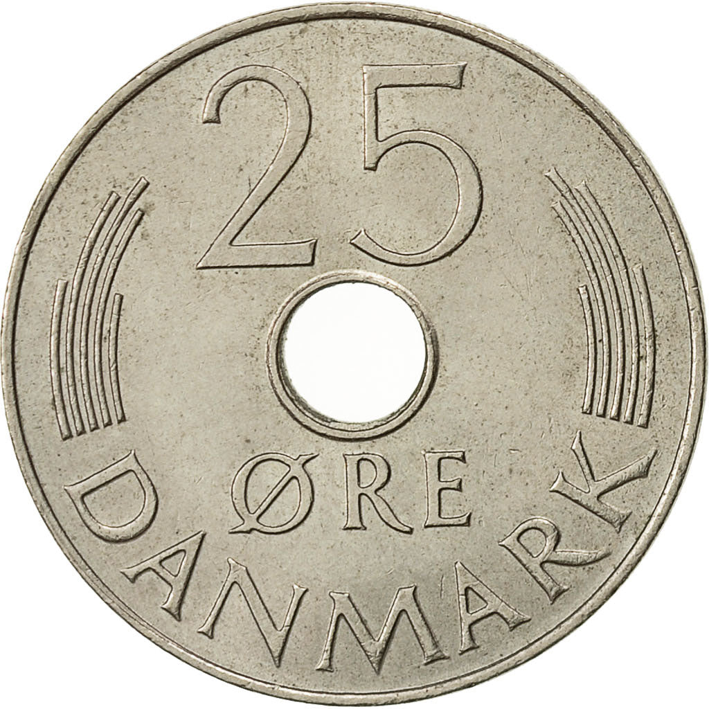 Coin, Denmark, Margrethe II, 25 Öre, 1980, Copenhagen, AU(50-53)