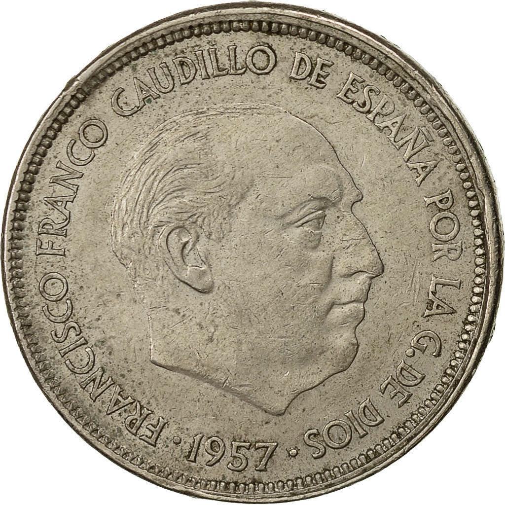 Coin, Spain, Caudillo and regent, 25 Pesetas, 1964, EF(40-45), Copper-nickel
