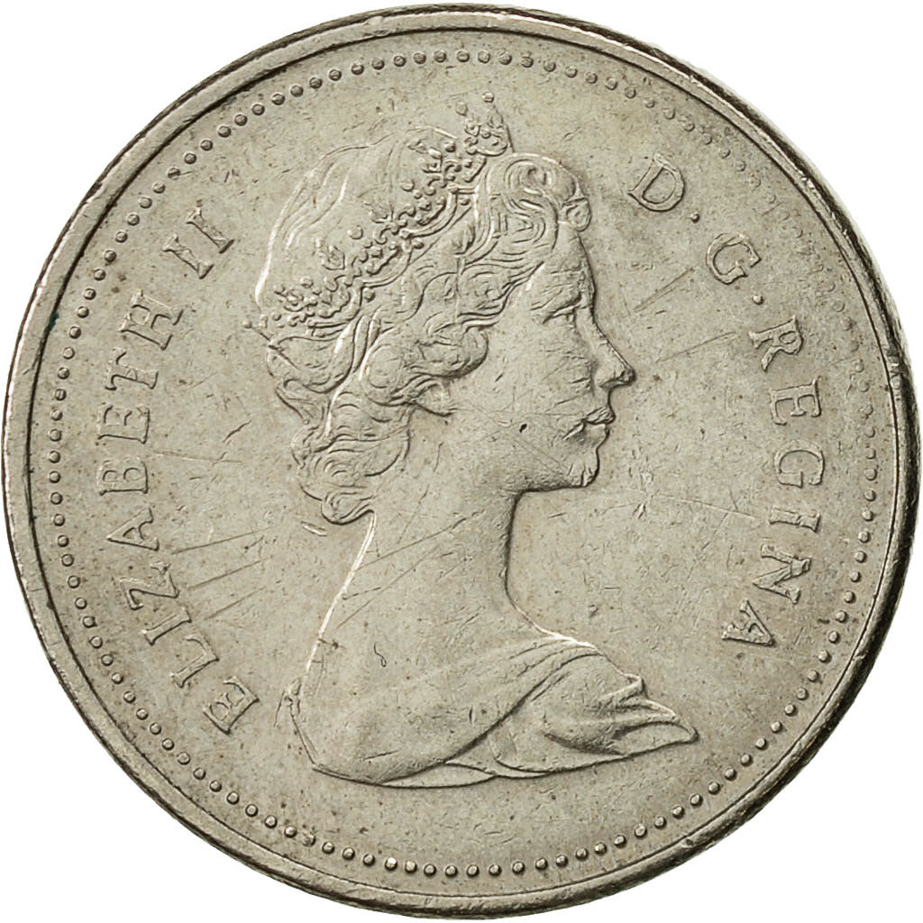 Coin, Canada, Elizabeth II, 5 Cents, 1986, Royal Canadian Mint, Ottawa