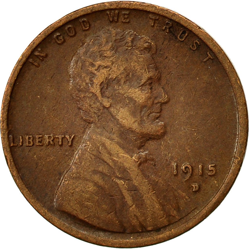 Moneda, Estados Unidos, Lincoln Cent, Cent, 1915, U.S. Mint, Denver, MBC