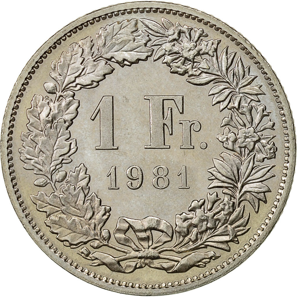 Coin, Switzerland, Franc, 1981, Bern, MS(64), Copper-nickel, KM:24a.1