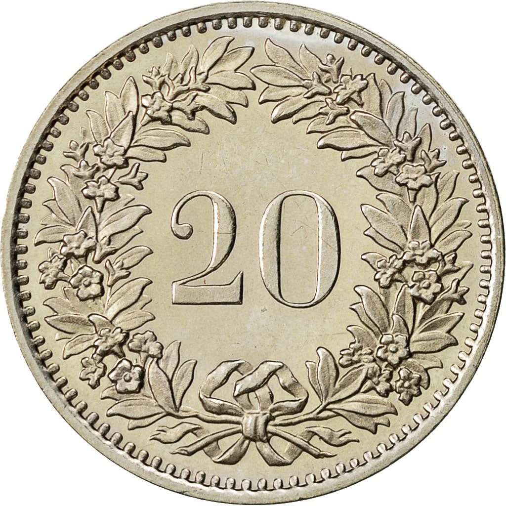 Moneda, Suiza, 20 Rappen, 1981, Bern, SC+, Cobre - níquel, KM:29a