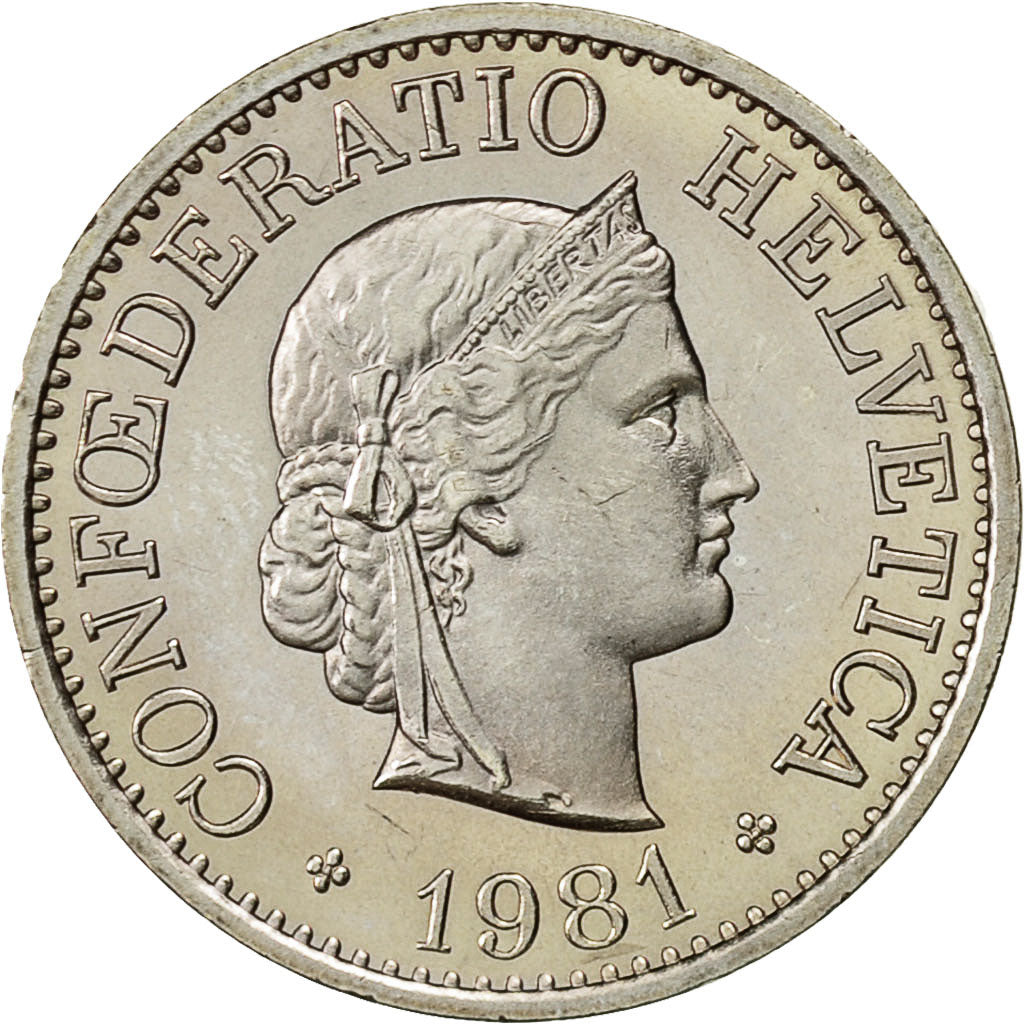 Moneda, Suiza, 10 Rappen, 1981, Bern, SC+, Cobre - níquel, KM:27