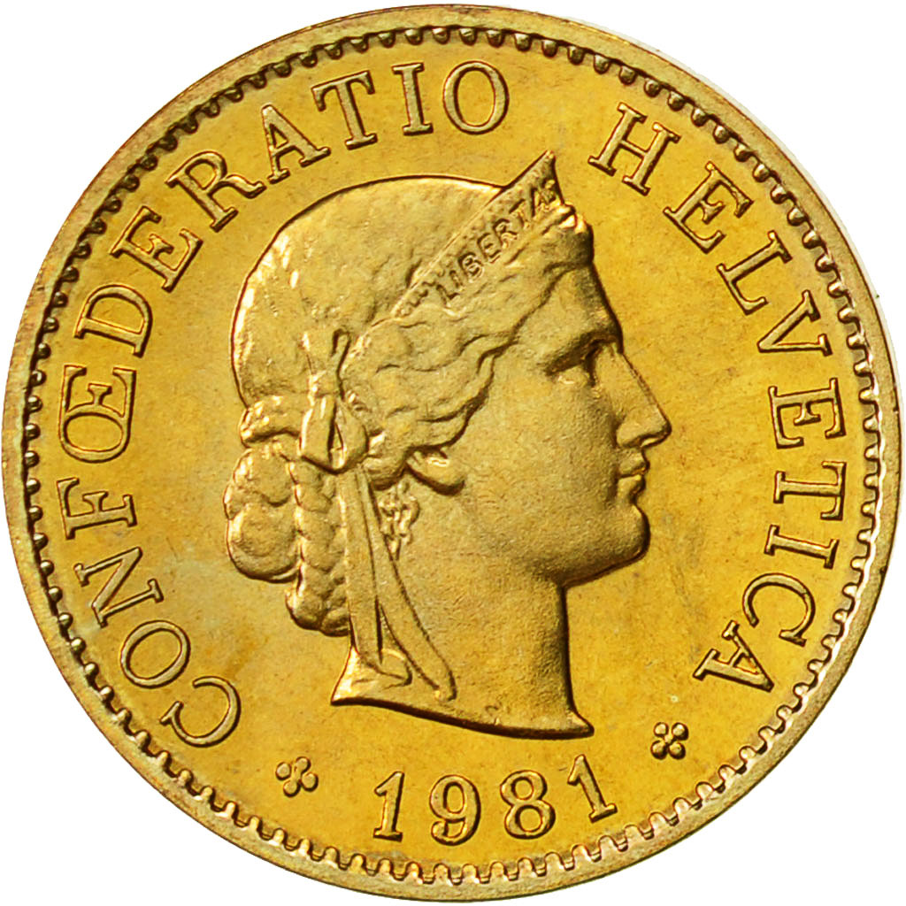 Moneda, Suiza, 5 Rappen, 1981, Bern, SC+, Aluminio - bronce, KM:26c