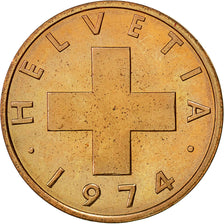 Coin, Switzerland, 2 Rappen, 1974, Bern, MS(64), Bronze, KM:47