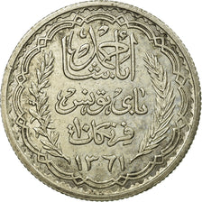 Coin, Tunisia, Ahmad Pasha Bey, 10 Francs, 1942, Paris, AU(55-58), Silver
