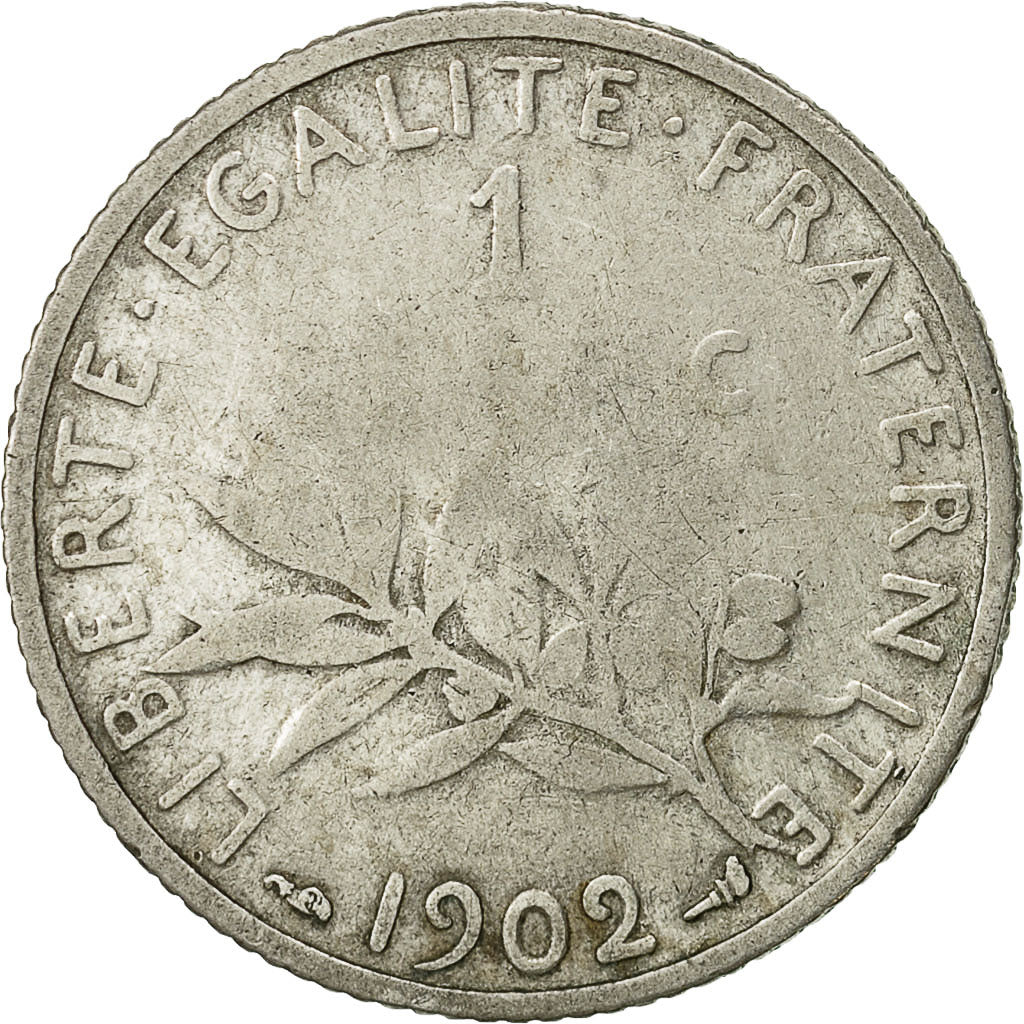 Coin, France, Semeuse, Franc, 1902, Paris, VF(30-35), Silver, KM:844.1