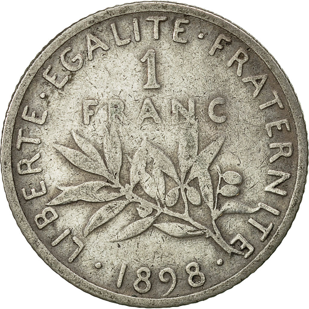 Münze, Frankreich, Semeuse, Franc, 1898, Paris, S+, Silber, KM:844.1