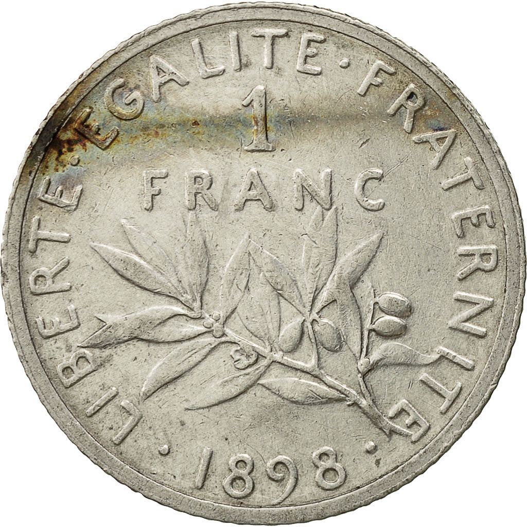 Coin, France, Semeuse, Franc, 1898, Paris, VF(30-35), Silver, KM:844.1