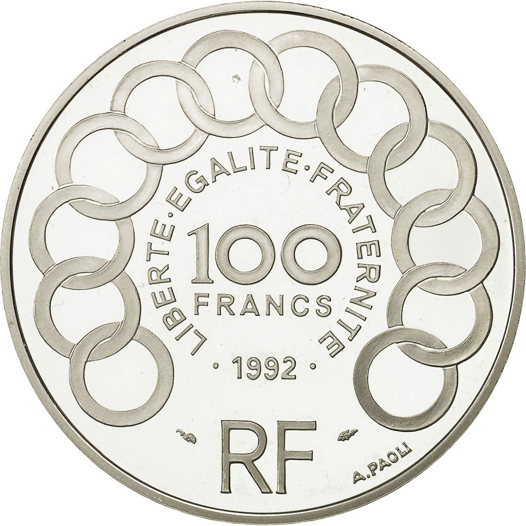 Coin, France, 100 Francs-15 Ecus, 1992, Paris, MS(65-70), Silver, KM:1012