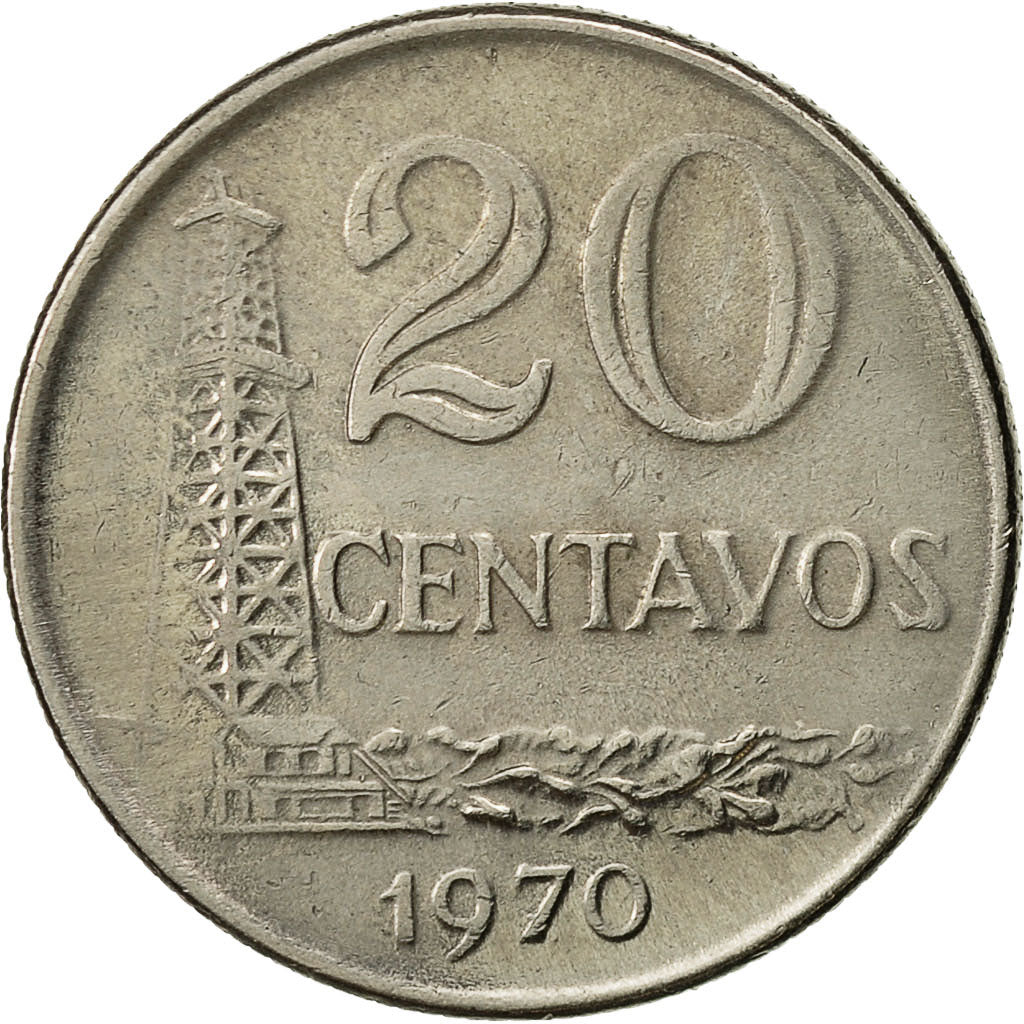 Monnaie, Brésil, 20 Centavos, 1970, TTB+, Stainless Steel, KM:Pr3