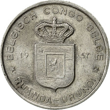 Belgian Congo, RUANDA-URUNDI, Franc, 1957, EF(40-45), Aluminum, KM:4