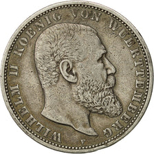 Coin, German States, WURTTEMBERG, Wilhelm II, 5 Mark, 1898, Freudenstadt