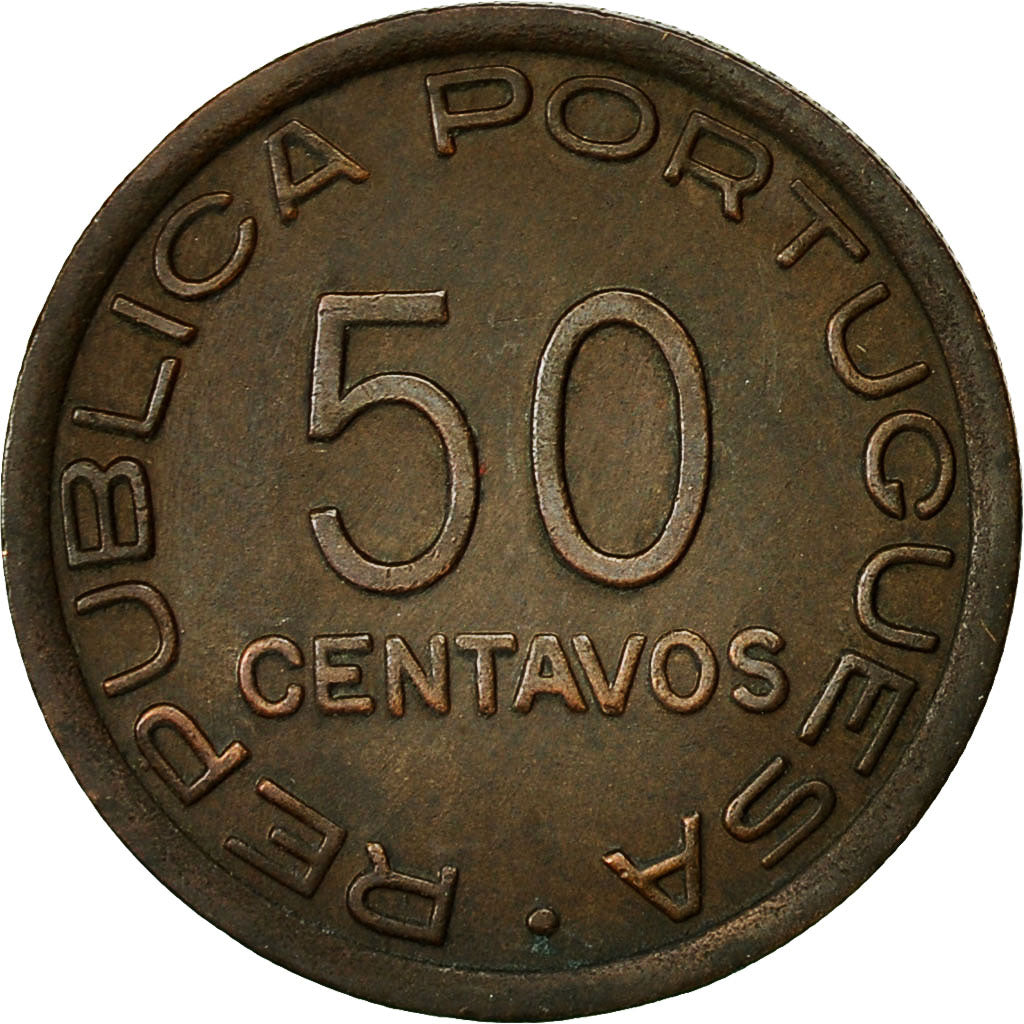 Coin, Mozambique, 50 Centavos, 1945, EF(40-45), Bronze, KM:73