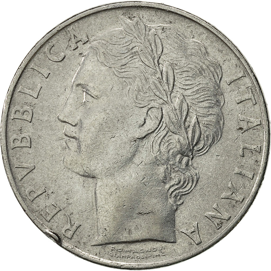 Coin, Italy, 100 Lire, 1956, Rome, VF(30-35), Stainless Steel, KM:96.1