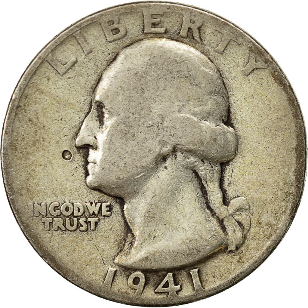 Coin, United States, Washington Quarter, Quarter, 1941, U.S. Mint, Philadelphia