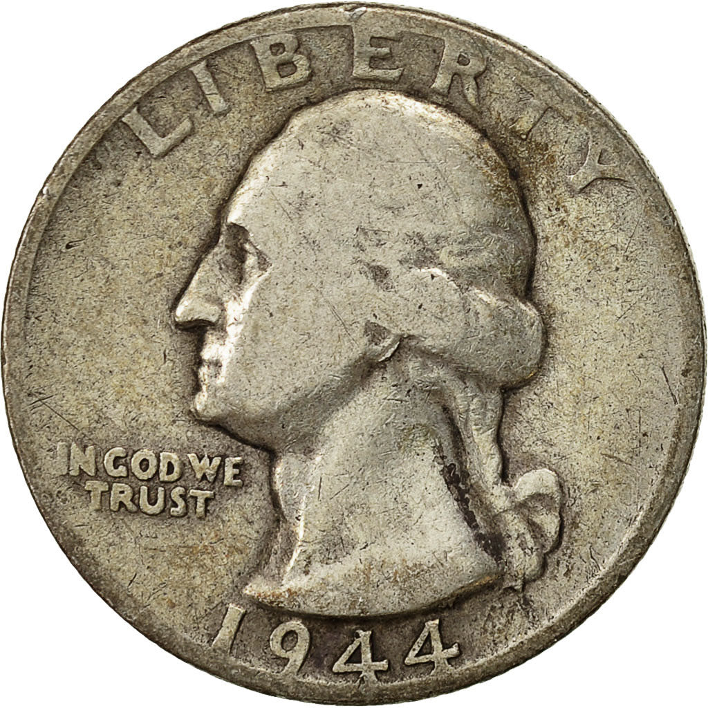 United States, Washington Quarter, Quarter, 1944, U.S. Mint, Philadelphia