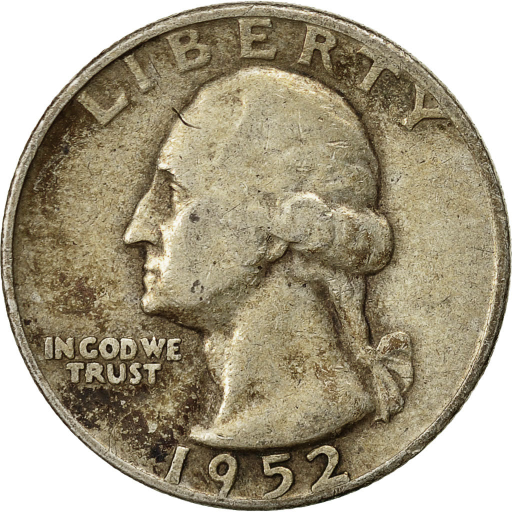 États-Unis, Washington Quarter, Quarter, 1952, U.S. Mint, Denver, TB+, Argent