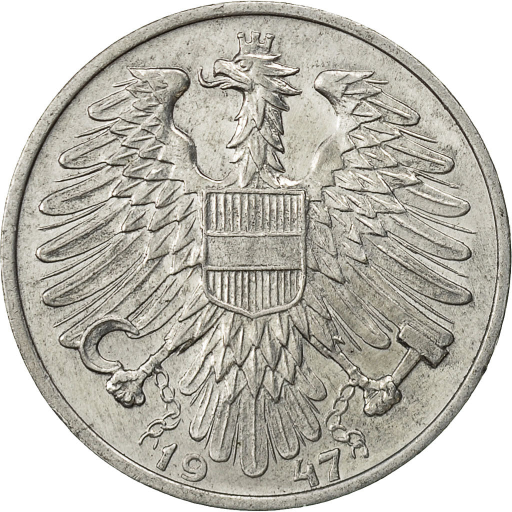 Coin, Austria, Schilling, 1947, AU(50-53), Aluminum, KM:2871
