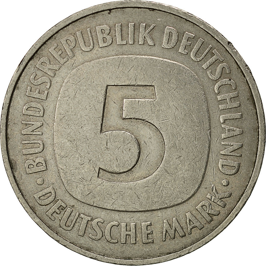 Coin, GERMANY - FEDERAL REPUBLIC, 5 Mark, 1977, Hambourg, EF(40-45)