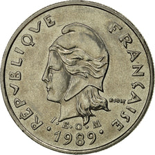 Moneta, Nuova Caledonia, 10 Francs, 1989, Paris, BB+, Nichel, KM:11