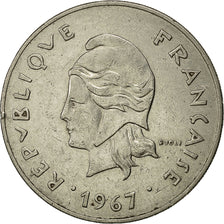 Moneda, Nueva Caledonia, 50 Francs, 1967, Paris, MBC, Níquel, KM:7