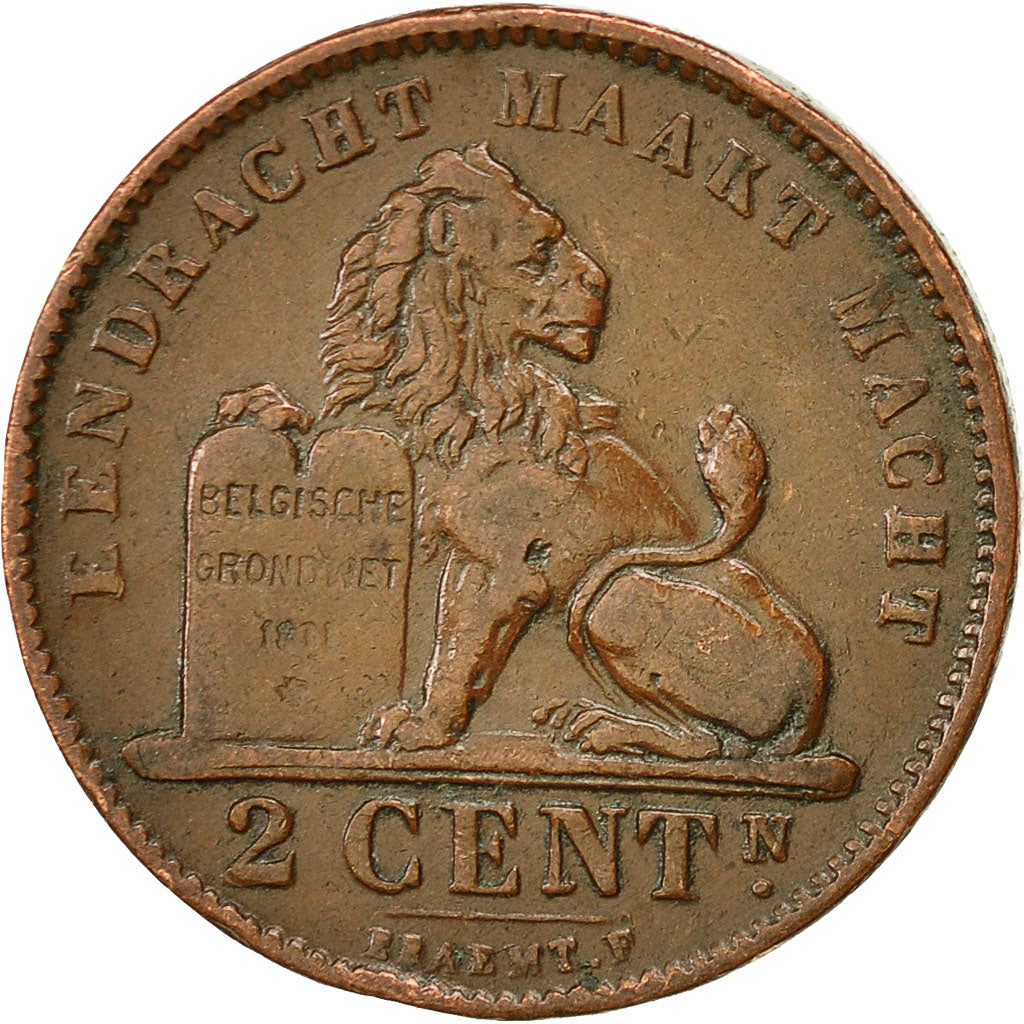 Coin, Belgium, 2 Centimes, 1905, AU(50-53), Copper, KM:36