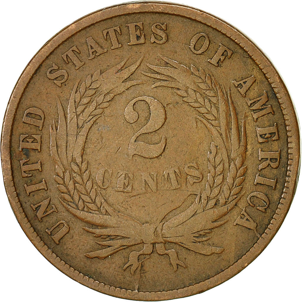 Moneta, Stati Uniti, 2 Cents, 1865, U.S. Mint, Philadelphia, BB+