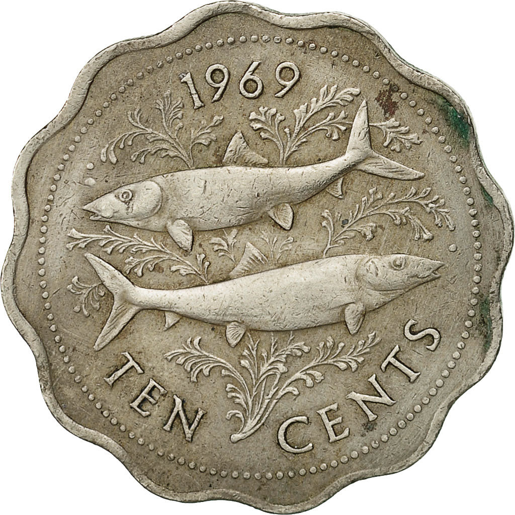 Coin, Bahamas, Elizabeth II, 10 Cents, 1969, Franklin Mint, EF(40-45)