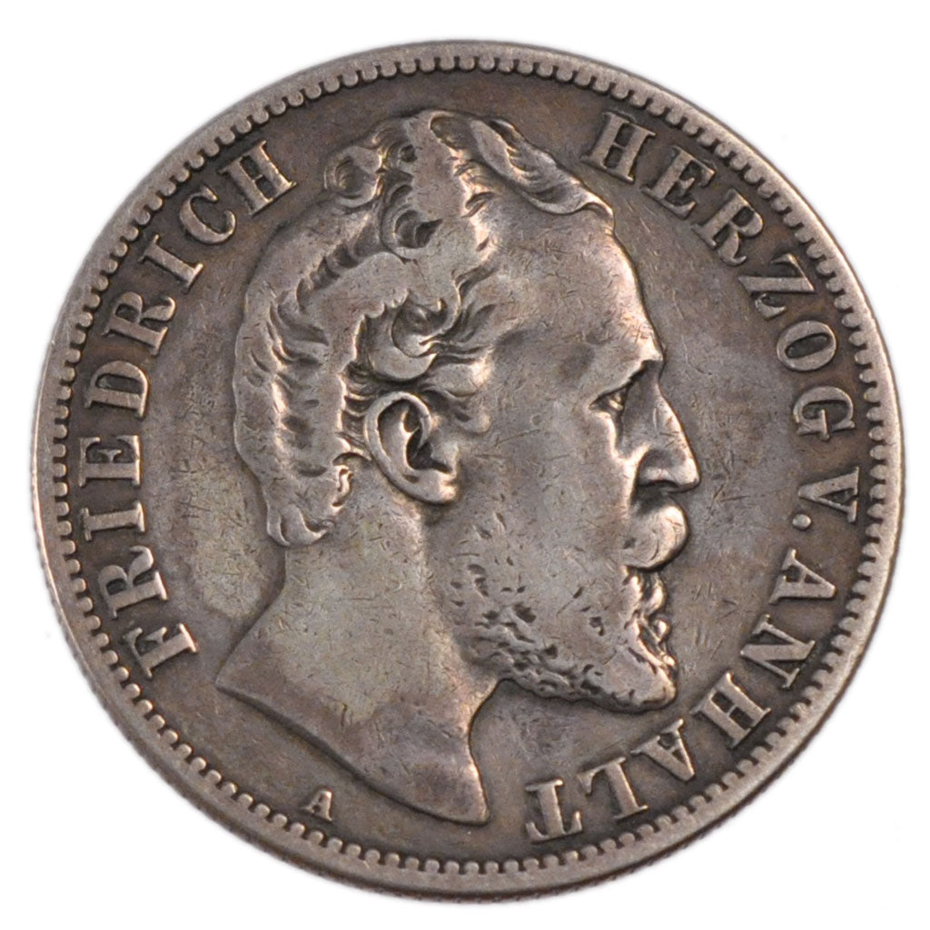GERMAN STATES, 2 Mark, 1876, Berlin, KM #22, VF(30-35), Silver, 10.00