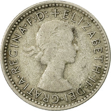 Coin, Australia, Elizabeth II, Sixpence, 1956, Melbourne, EF(40-45), Silver