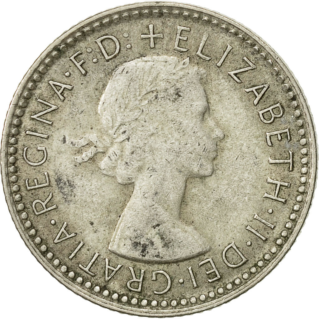 Moneda, Australia, Elizabeth II, Sixpence, 1959, Melbourne, MBC, Plata, KM:58
