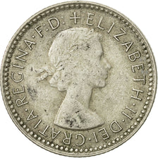 Moneda, Australia, Elizabeth II, Sixpence, 1959, Melbourne, MBC, Plata, KM:58