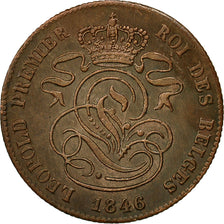 Belgium, Leopold I, 2 Centimes, 1846, AU(55-58), Copper, KM:4.2