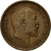 Coin, INDIA-BRITISH, Edward VII, 1/4 Anna, 1910, Calcutta, EF(40-45), Bronze