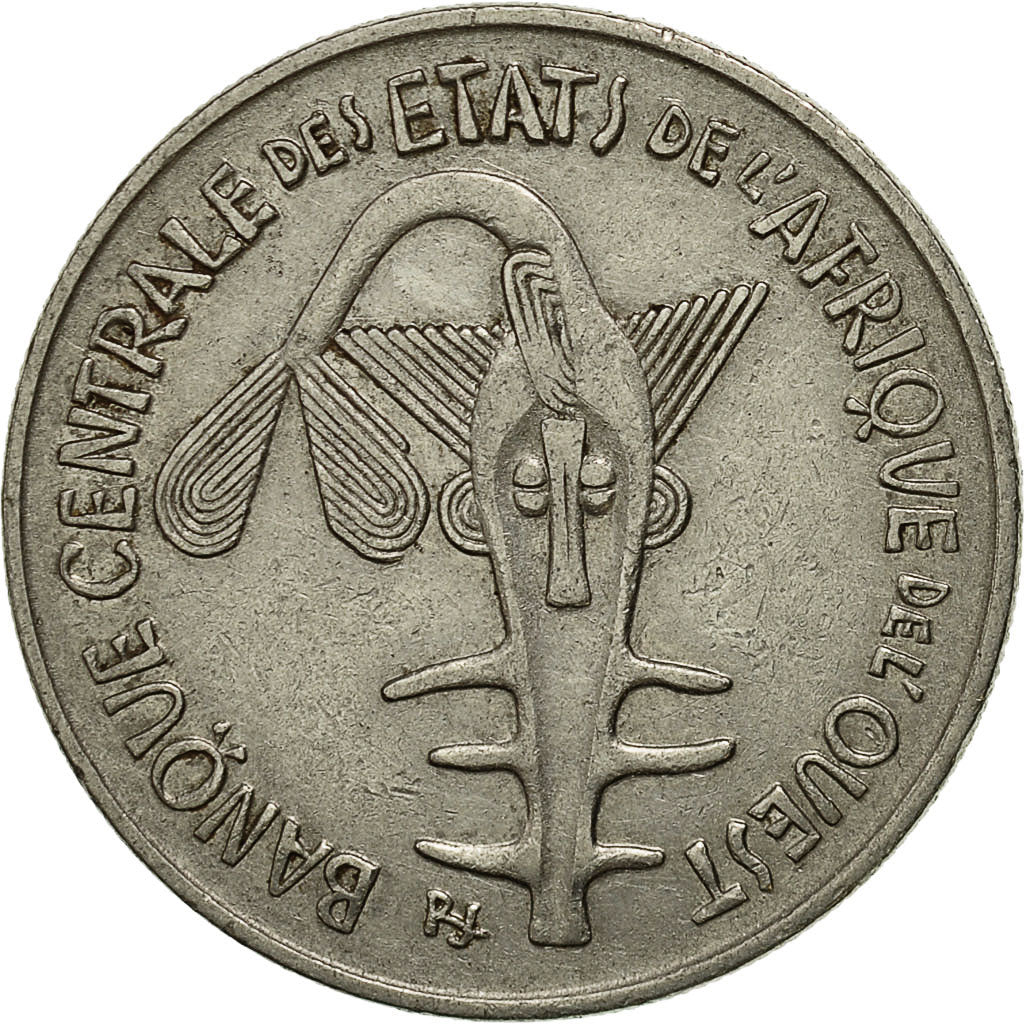 Moneda, Estados del África Occidental, 100 Francs, 1976, Paris, MBC, Níquel