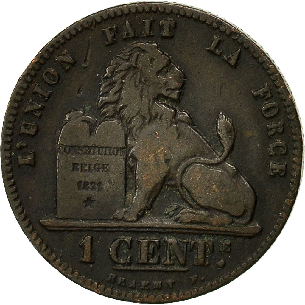 Coin, Belgium, Leopold II, Centime, 1882, EF(40-45), Copper, KM:33.1
