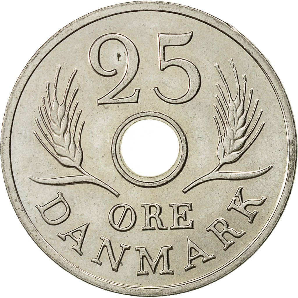 Münze, Dänemark, Frederik IX, 25 Öre, 1971, Copenhagen, VZ, Copper-nickel