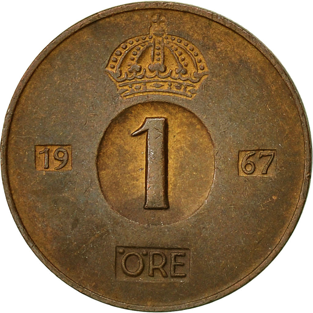 Coin, Sweden, Gustaf VI, Ore, 1967, EF(40-45), Bronze, KM:820