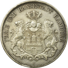 Moneta, Stati tedeschi, HAMBURG, 5 Mark, 1896, Hamburg, BB, Argento, KM:610