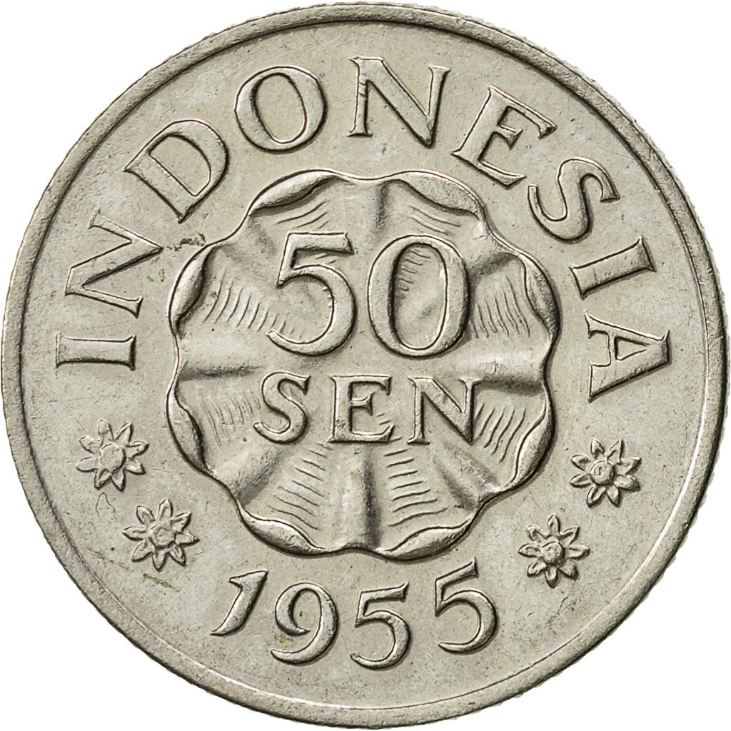 Coin, Indonesia, 50 Sen, 1955, AU(50-53), Copper-nickel, KM:10.1