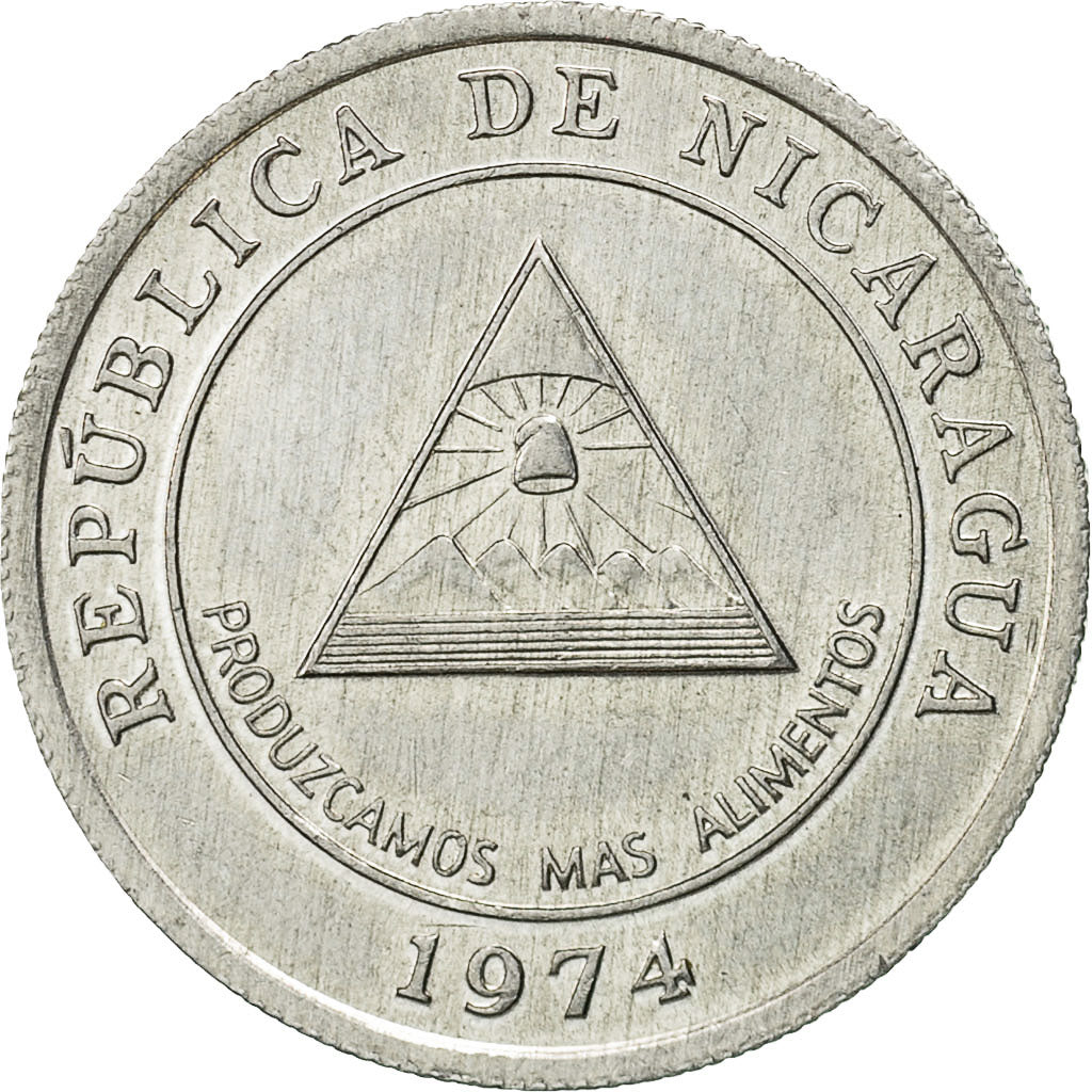 Coin, Nicaragua, 5 Centavos, 1974, AU(50-53), Aluminum, KM:28