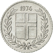 Coin, Iceland, 10 Aurar, 1974, AU(50-53), Aluminum, KM:10a