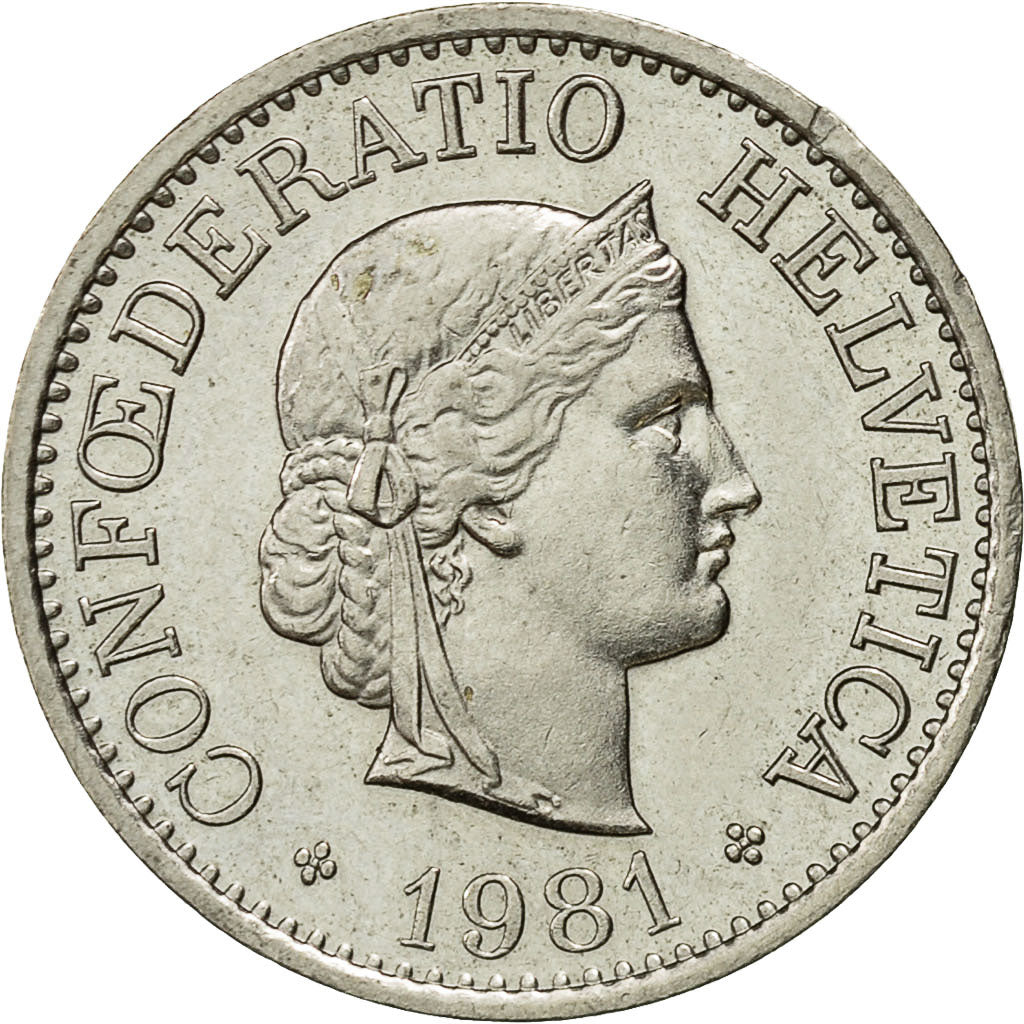 Moneda, Suiza, 10 Rappen, 1981, Bern, MBC+, Cobre - níquel, KM:27