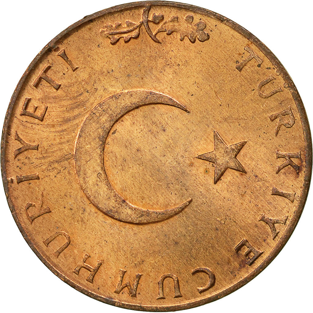 Coin, Turkey, 10 Kurus, 1974, EF(40-45), Bronze, KM:891.3