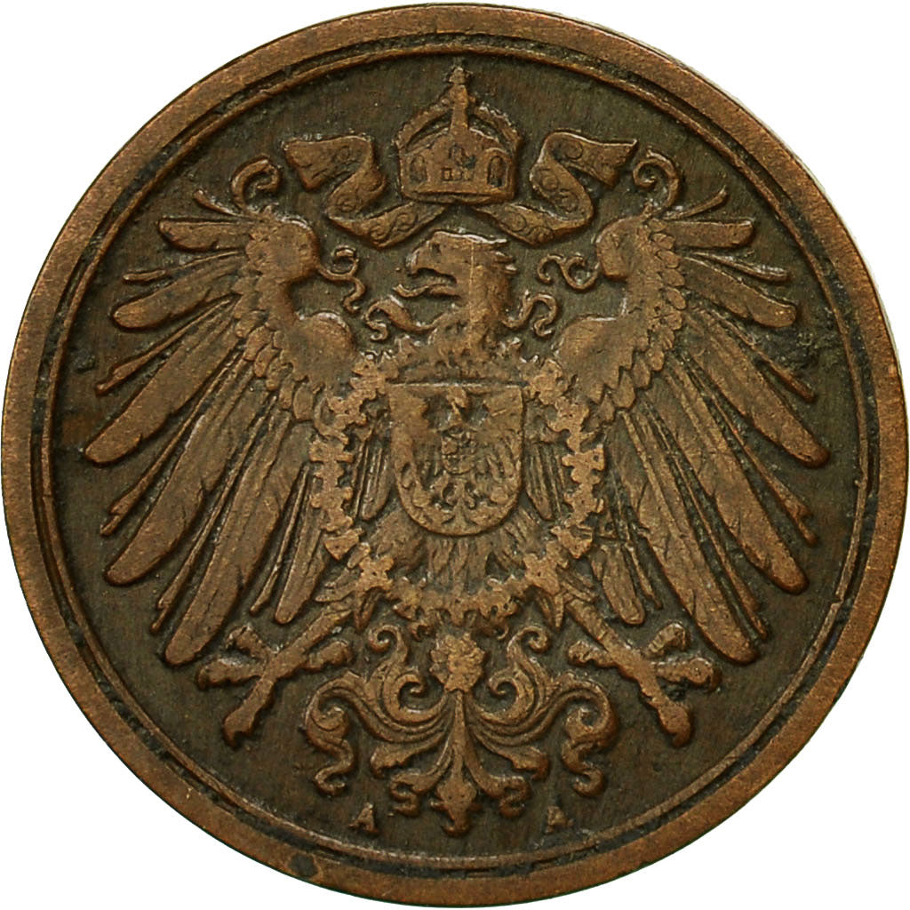 Coin, GERMANY - EMPIRE, Wilhelm II, Pfennig, 1890, Berlin, EF(40-45), Copper
